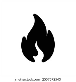 Vector black icon for fire