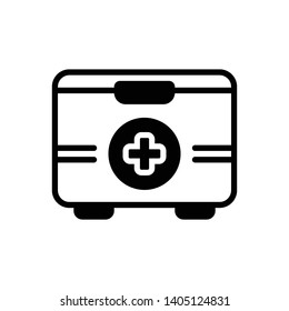 Vector black icon for first aid kit
