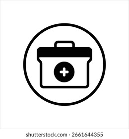 Vector black icon for first aid box