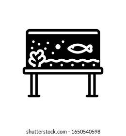Icono negro vector para peces en acuario