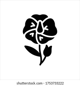 Vector black icon for flax flower