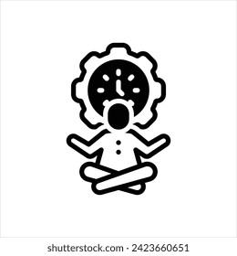 Icono negro del vector para hora flexible
