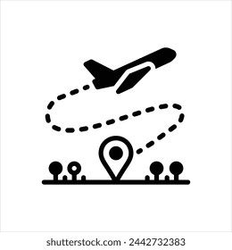 Vector black icon for flight