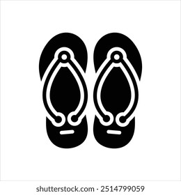 Vector black icon for flip flops