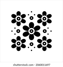 Vector black icon for floral