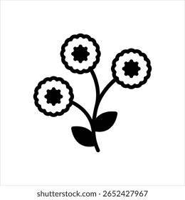 Ícone de vetor preto para flor