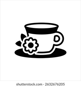 Vector negro icono para el té de la flor