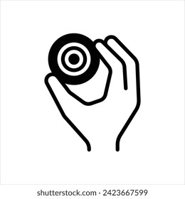 Icono negro vector para el enfoque