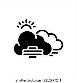 Vector black icon for fog