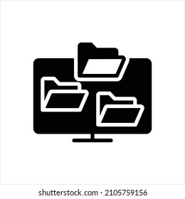 Icono negro vector para carpetas