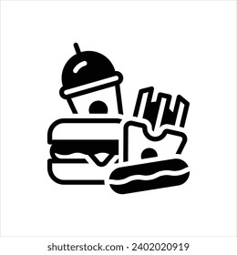 Vector black icon for food