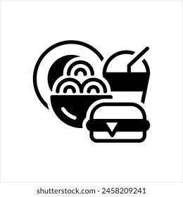 Vector negro icono para la comida