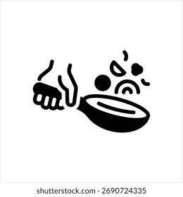 Vector black icon for food handling