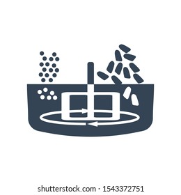 Vector black icon food processing plant, mixing, blending