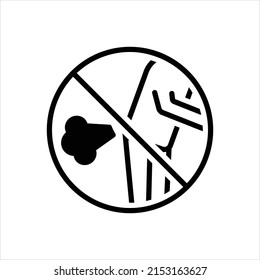 Vector black icon for forbidden farting