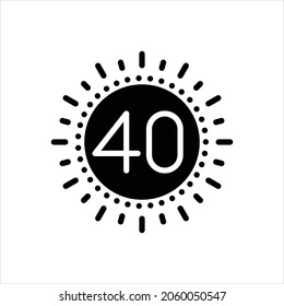 Vector black icon for forty