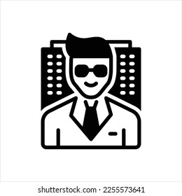 Vector black icon for founder