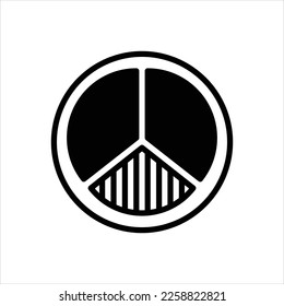 Vector black icon for fraction