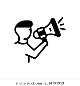 Vector black icon for free speech