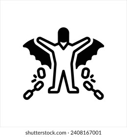 Vector black icon for freedom