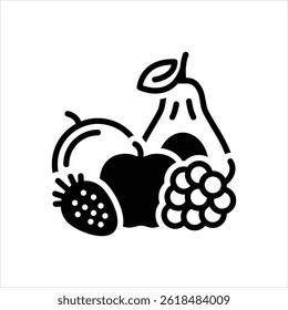 Icono negro del Vector para la fruta