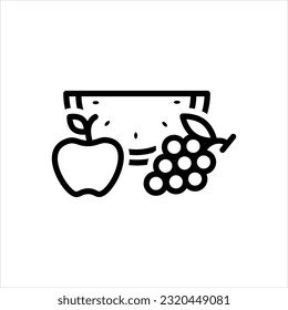 Vector black icon for fruits 