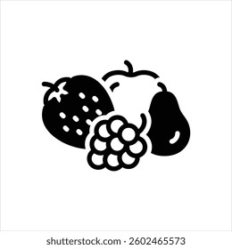 Vector black icon for fruits