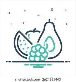 Vector black icon for fruits`