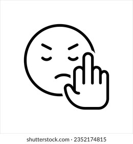 Vector black icon for fuck you