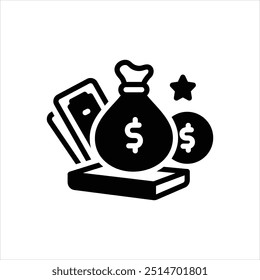 Vector black icon for fund