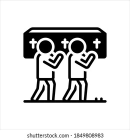 Vektorschwarzes Symbol für Beerdigung