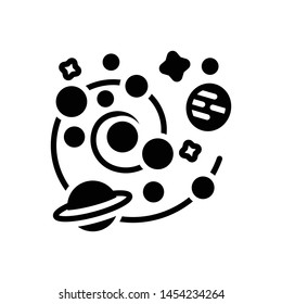 Vector black icon for galaxy