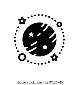 Vector black icon for galaxy