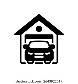 Ícone preto vetorial para garagem