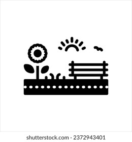 Vector black icon for garden