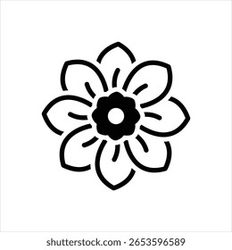 Vector black icon for gardenia