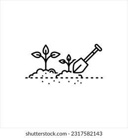 Vector black icon for gardening