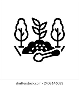 Icono negro vector para jardinería