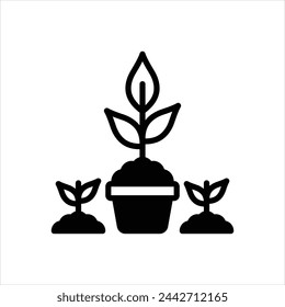 Vector black icon for gardening