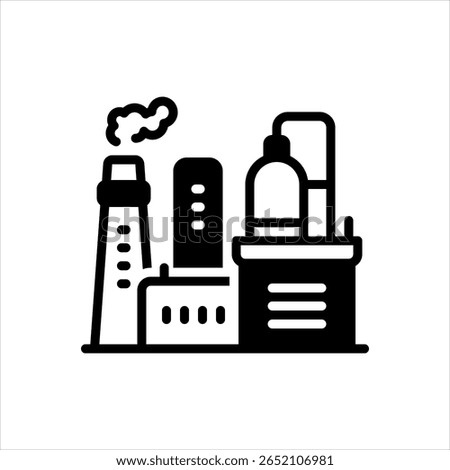 Vector black icon for gas refinery