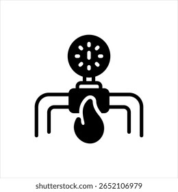 Vector black icon for gas supply
