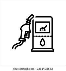 Vector black icon for gasoline