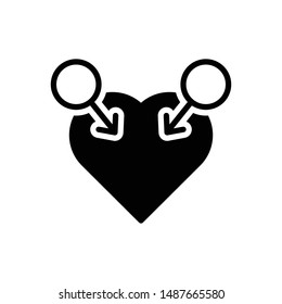 Vector black icon for gay