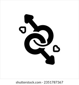 Icono negro vector para homosexual
