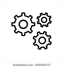 Vector black icon for gear