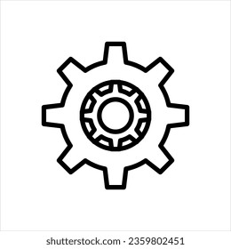 Vector black icon for gear