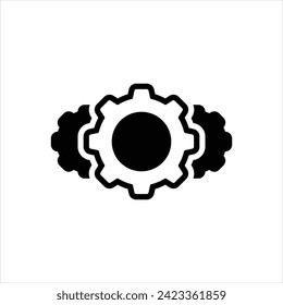 Vector black icon for gear