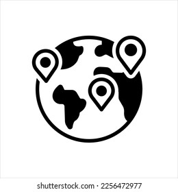 Icono negro vector para geografía