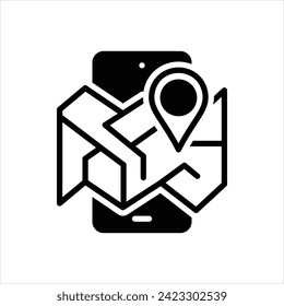Vector black icon for geolocation