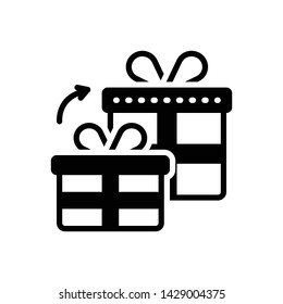 Vector black icon for get gifts